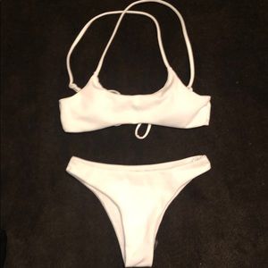 White Ribbed bikini
